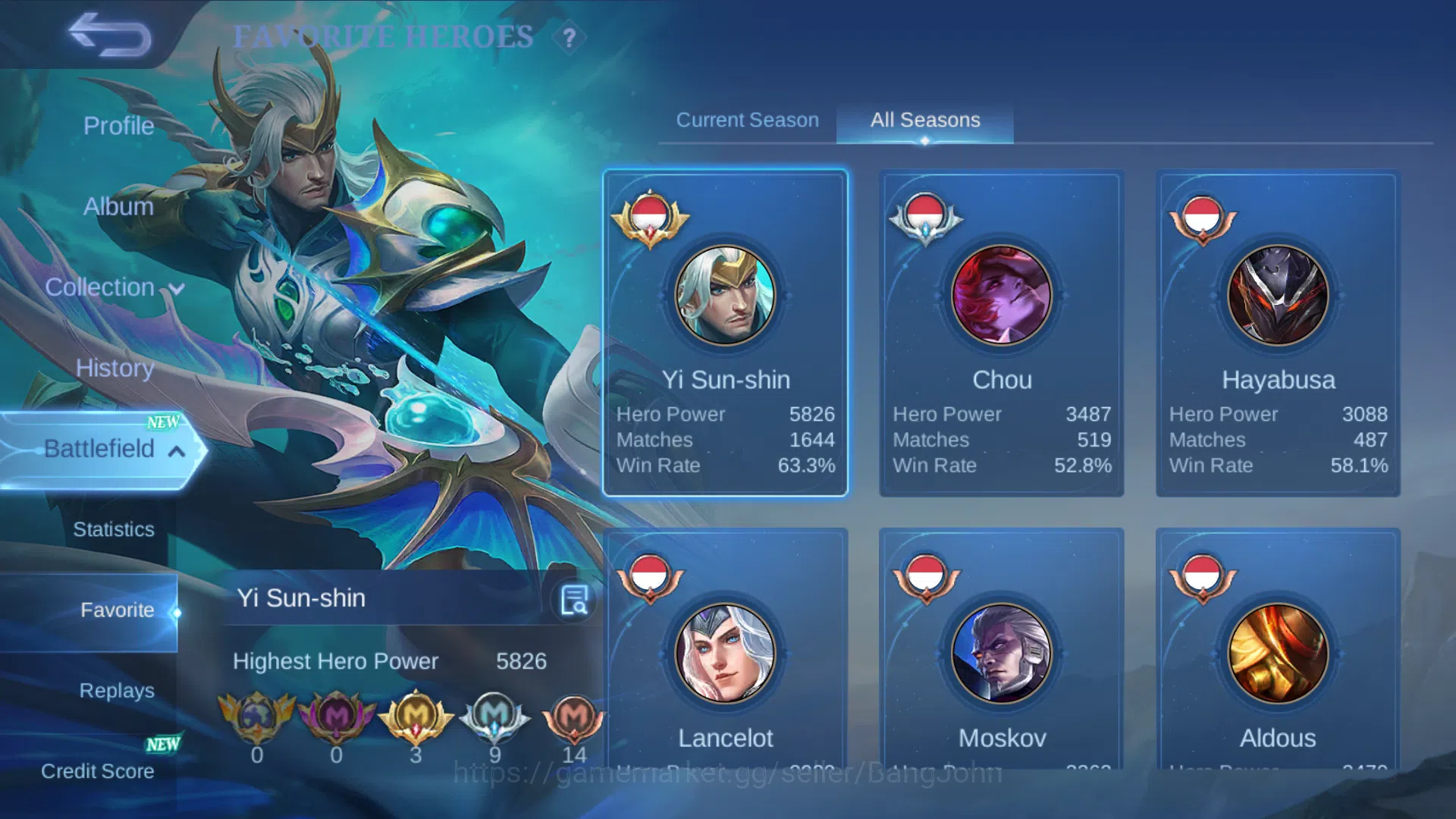 Mobile Legends: Bang Bang Accounts Skin 485 | Spec Exp & MM | Legend Alucard | Sasuke image 12