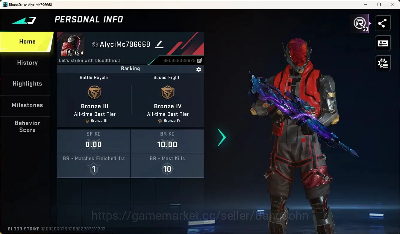 Blood Strike Accounts Others ASIA|Eternal Kala - Whisper|1 Epic Name-Changing Card|2 Legendary Camo Selection Chest|Check SS 1