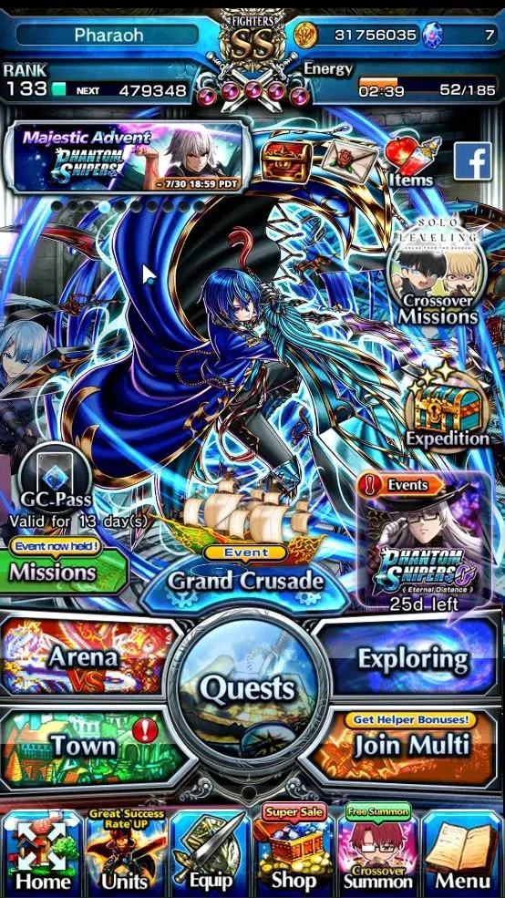 Grand Summoners Accounts End-Game GLOBAL|Rank 133|4 SP.Art|32 Ascend 30 TW|( Houka Inumuta,Saitama,Chloe,Rimuru,Accelerator 1