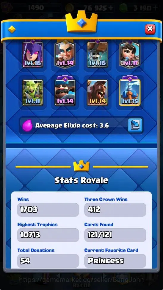 Clash Royale Accounts Mobile |KTL 15|4 Hero|17 Evo|4 Champ Card|18 Legen image 3