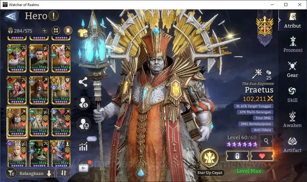 Watcher of Realms Accounts End-Game GLOBAL 60x|12,9M PWR|15 Lord[Lady AlexA2+Skin,OrenA1,IngridA5,Etc]|99 15