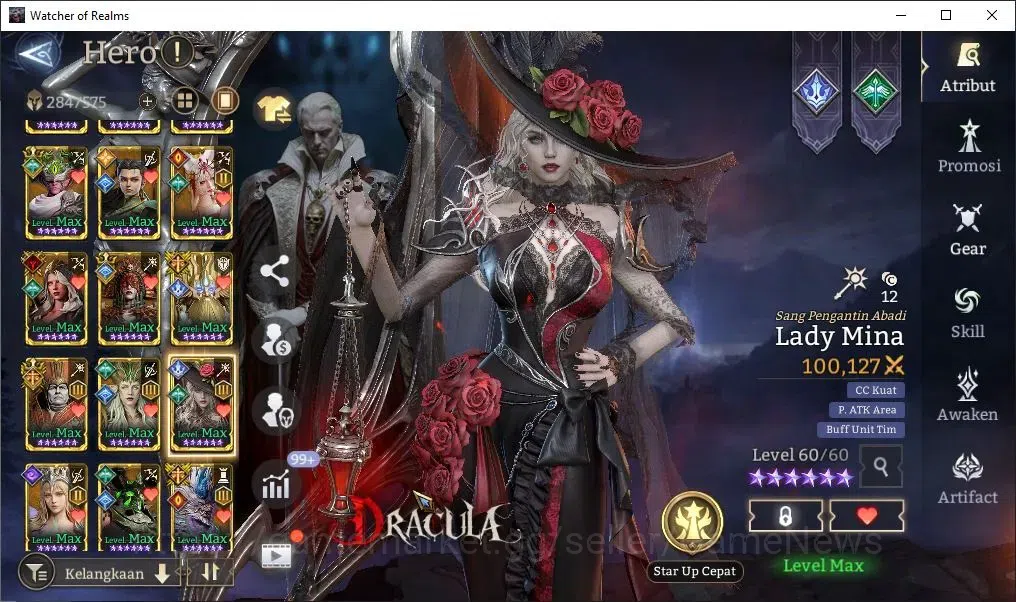 Watcher of Realms Accounts End-Game GLOBAL 60x|12,9M PWR|15 Lord[Lady AlexA2+Skin,OrenA1,IngridA5,Etc]|99 16