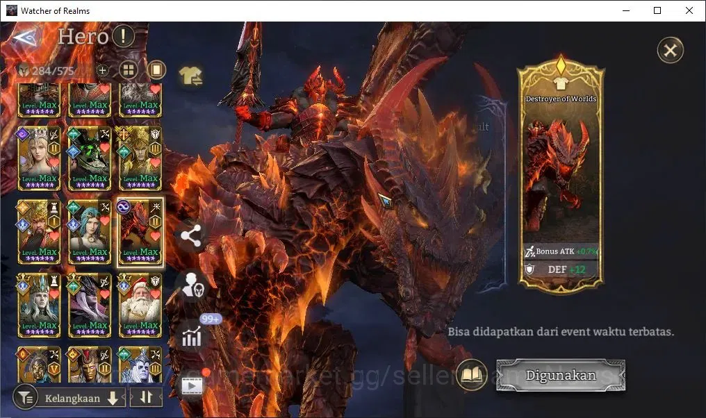 Watcher of Realms Accounts End-Game GLOBAL 60x|12,9M PWR|15 Lord[Lady AlexA2+Skin,OrenA1,IngridA5,Etc]|99 18