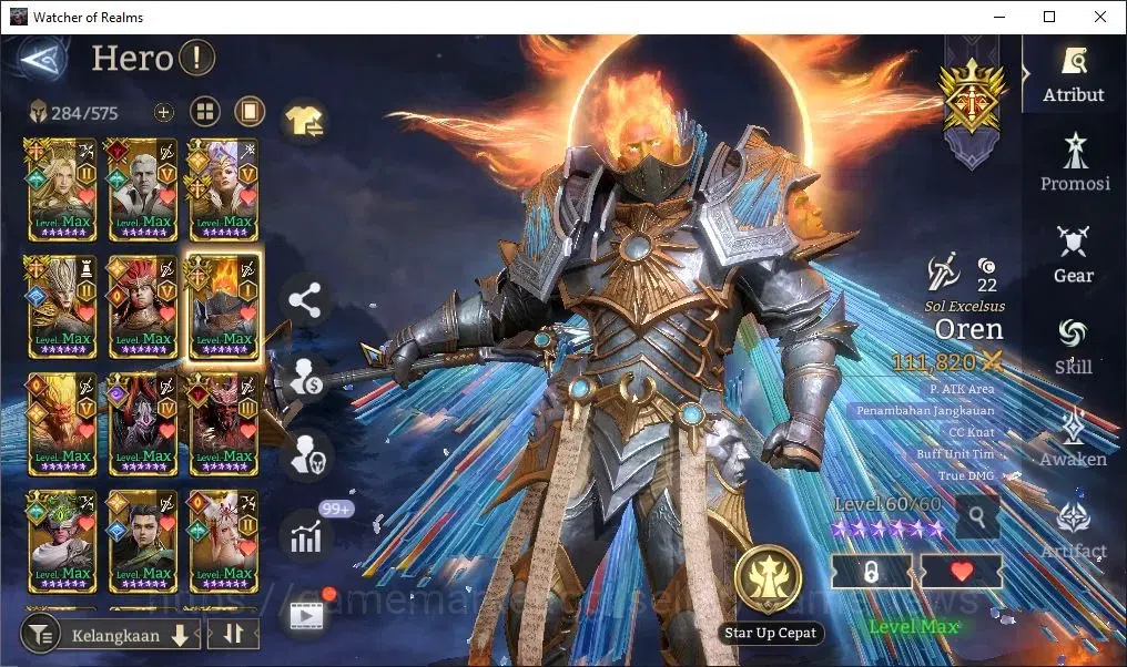 Watcher of Realms Accounts End-Game GLOBAL 60x|12,9M PWR|15 Lord[Lady AlexA2+Skin,OrenA1,IngridA5,Etc]|99 9