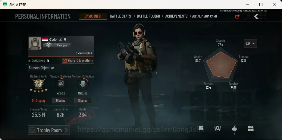 Arena Breakout Accounts High-End Mobile | LV 30 | SV 25,5 M | CV 15,2 M | Exclusive MG H416, Symphony AUG, Fruit AR57, BG 1
