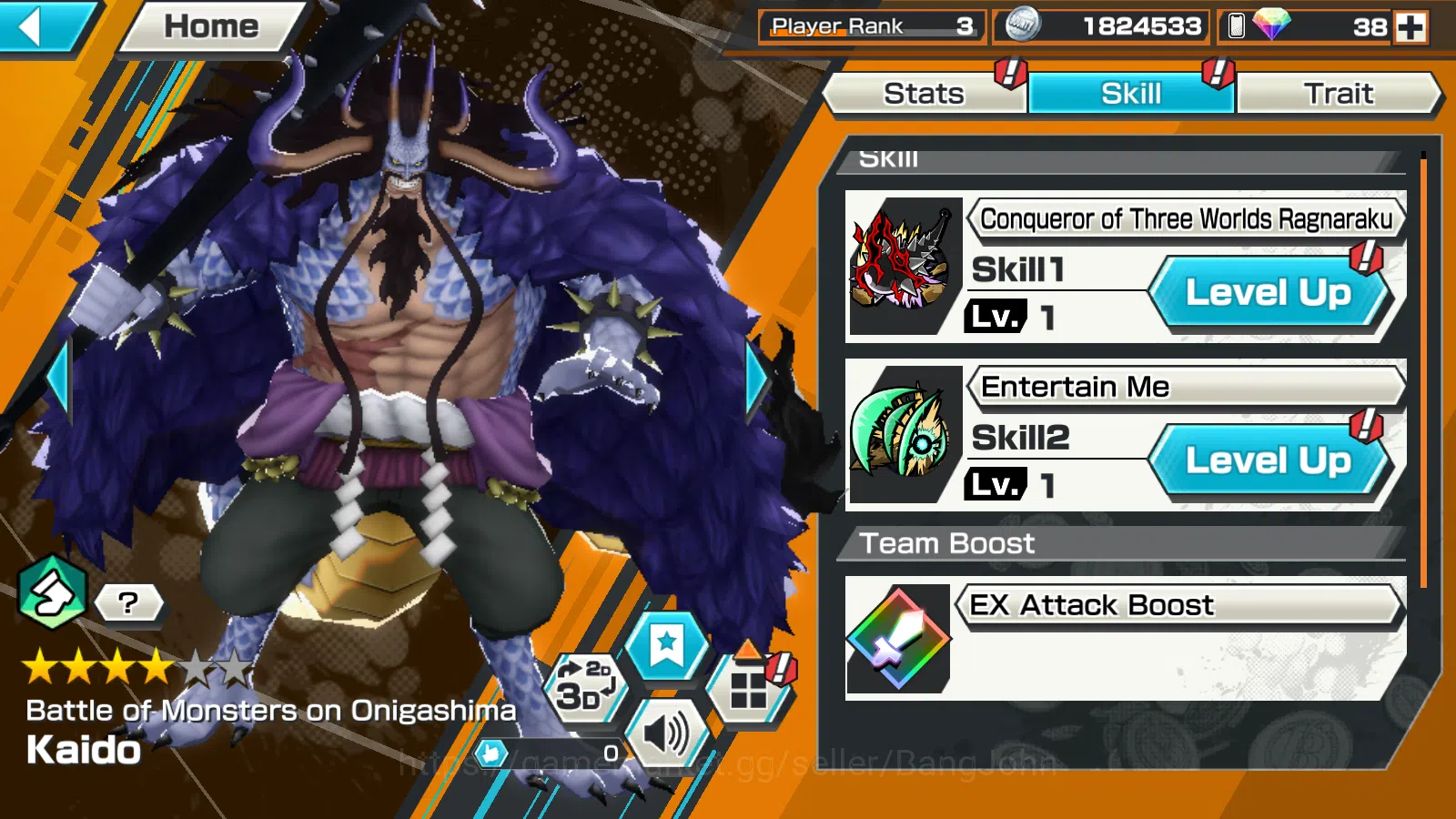 One Piece Bounty Rush Accounts Global|5EX|4E Teach,BTKOTP M.D Luffy,WI Law,BOMO K image 3