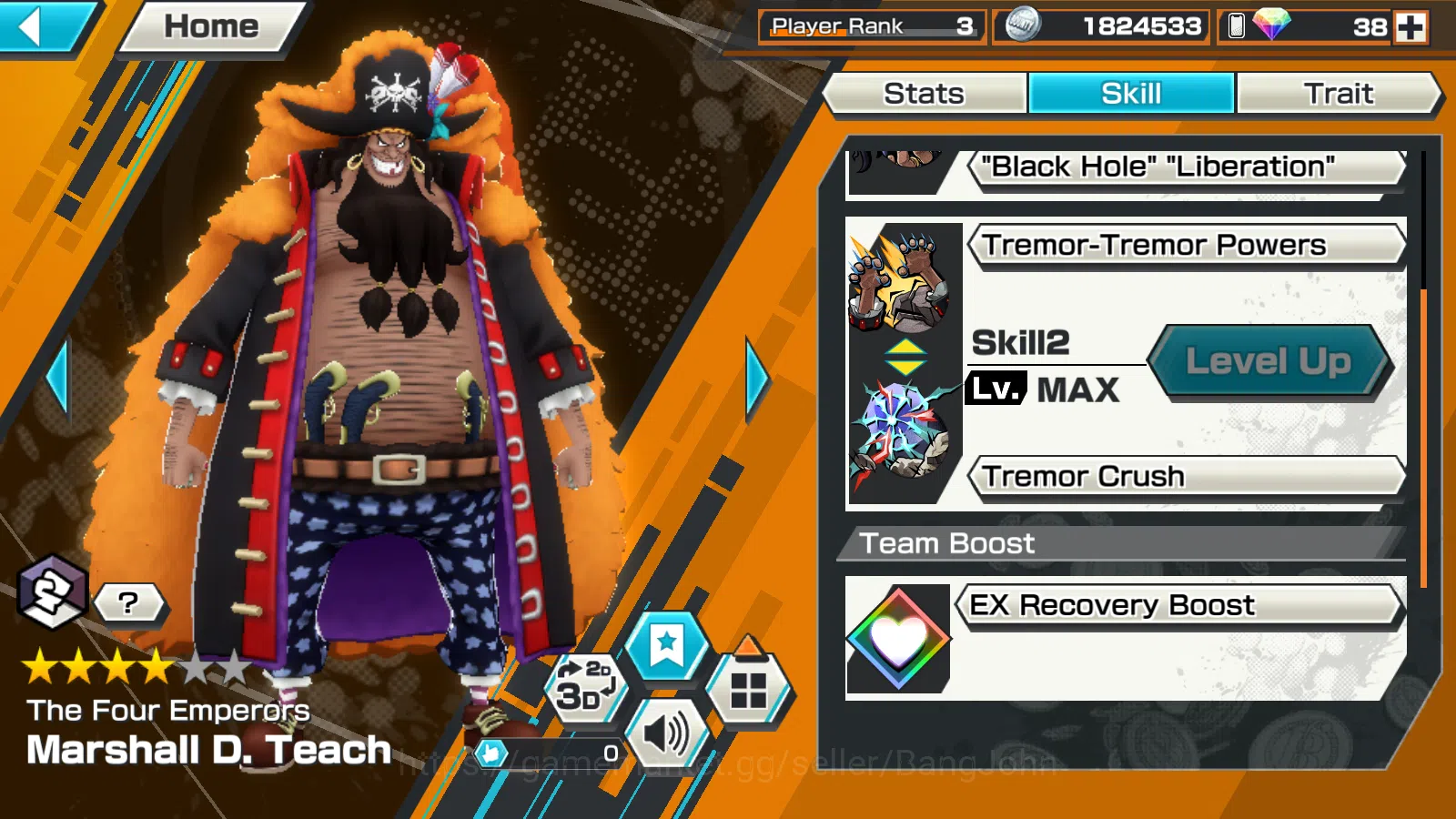 One Piece Bounty Rush Accounts Global|5EX|4E Teach,BTKOTP M.D Luffy,WI Law,BOMO K image 4