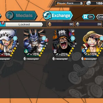 One Piece Bounty Rush Accounts High-End Global|5EX|4E Teach,BTKOTP M.D Luffy,WI Law,BOMO Kaido,BB Kuzan Rank 3|OPBR322B