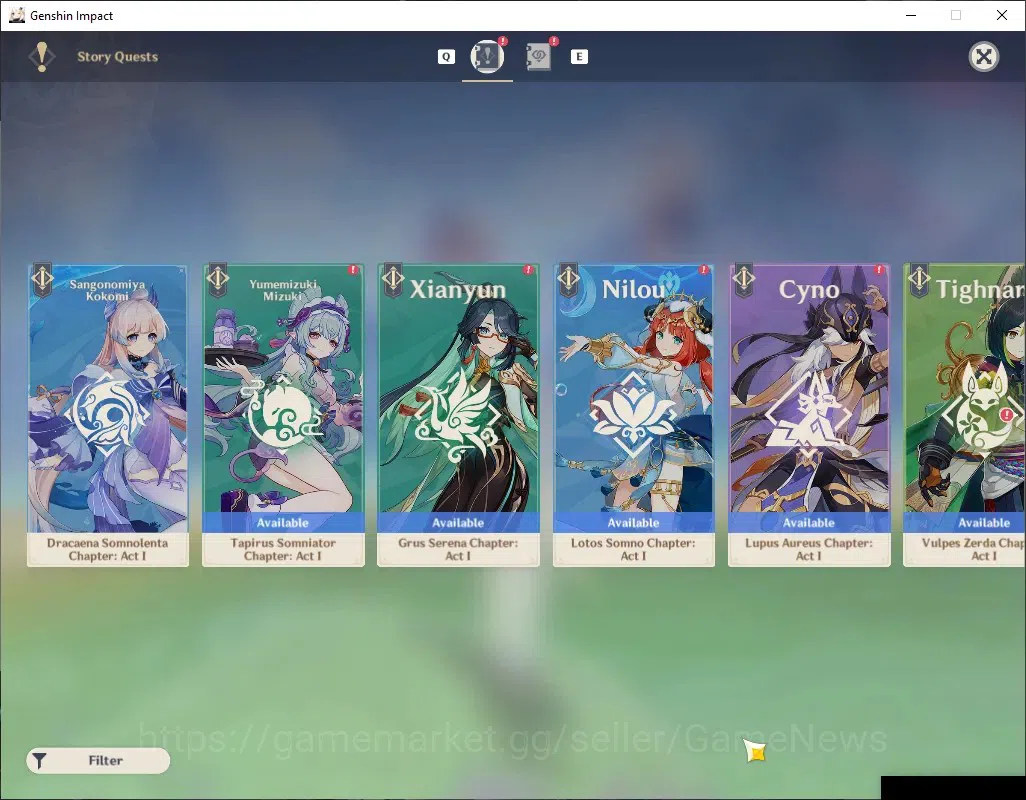 Genshin Impact Accounts Others ASIA|AR 53|3 Limited|Zibai,Columbina,Flins|Standart Keqing,Dehya,Qiqi,Diluc|FeMale MC|Check 19