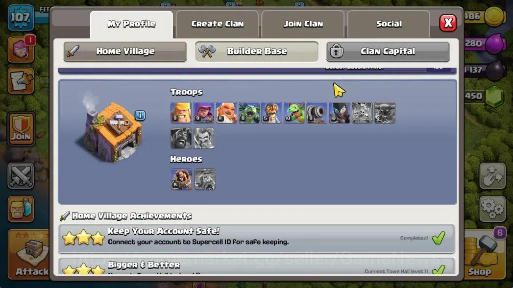 Clash of Clans Accounts TH 11-BH 6|LV 107|HH 5|BK 49,AQ 50,GW 20,MP 30|BM  image 8