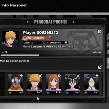BLEACH: Soul Resonance Accounts Nuverse SEA|Starter|1 SSR (Tosen Kamame,etc) + 9 SR[Ruida,Yachiru,etc] Seal Byakuya|Select