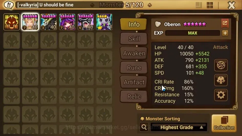 Summoners War: Sky Arena Accounts EU ENDGAME|4 LD(Trinity,Bela,Shan,Oberon)+134 Tota image 11