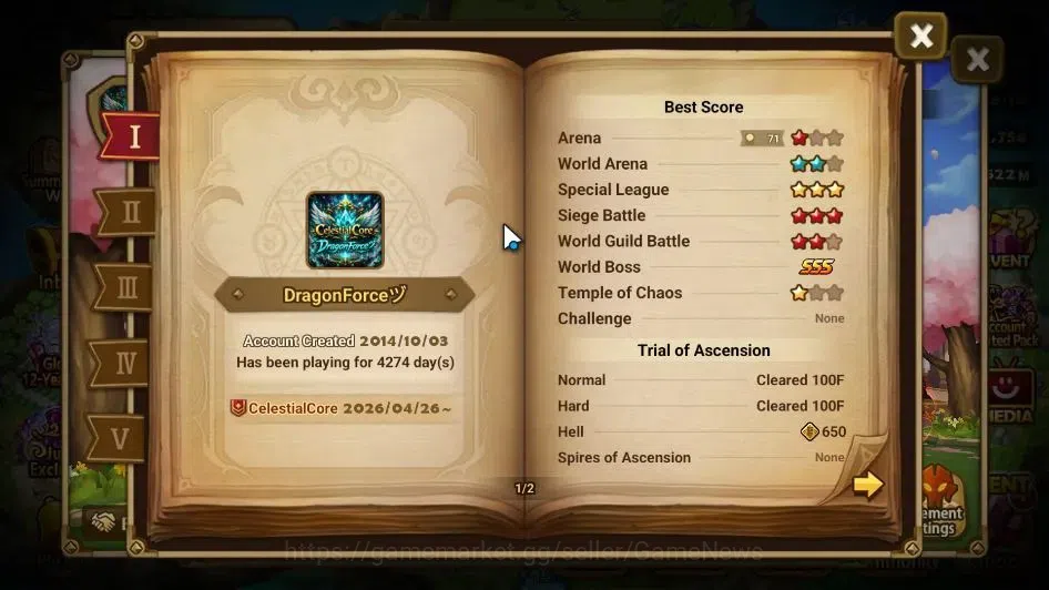 Summoners War: Sky Arena Accounts EU ENDGAME|4 LD(Trinity,Bela,Shan,Oberon)+134 Tota image 5