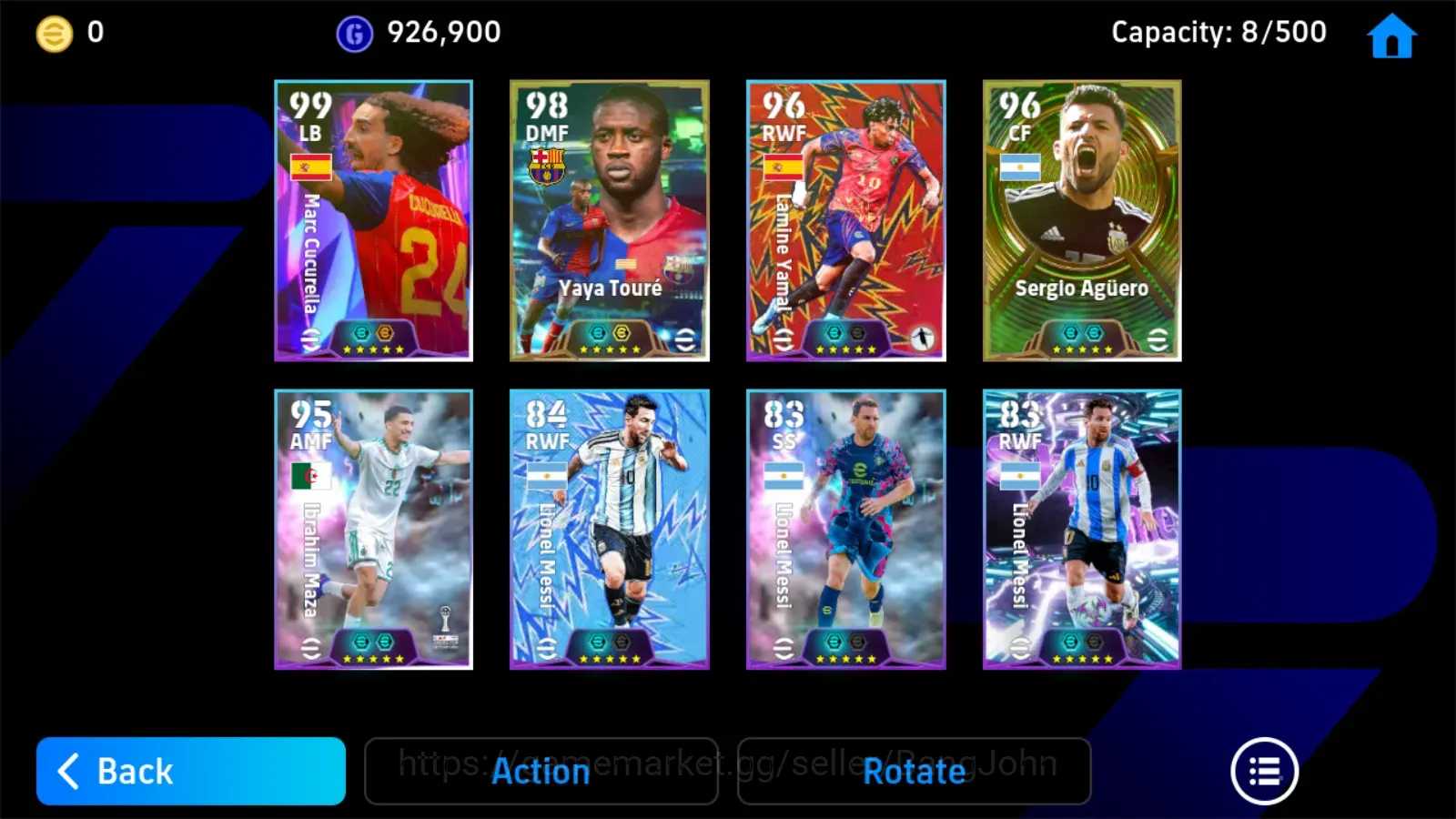 eFootball Accounts High-End Mobile |PW 3036|Epic YayaToure Aguero,Shwt Cucurella Yamal Messi3Card IbrahimMaza,etc|Coach 1