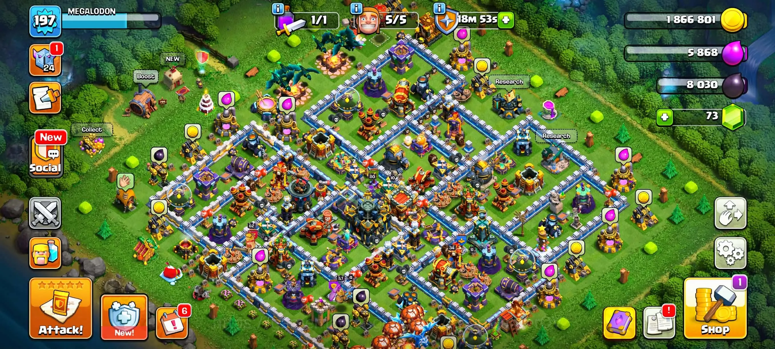 Clash of Clans Accounts High-End TH 17 ➤BUYER MAIL TRANSFER➤BEST WALL AND DEFENCE EVERYTHING GOOD➤HERO: 62/80/44/57/74/2 1