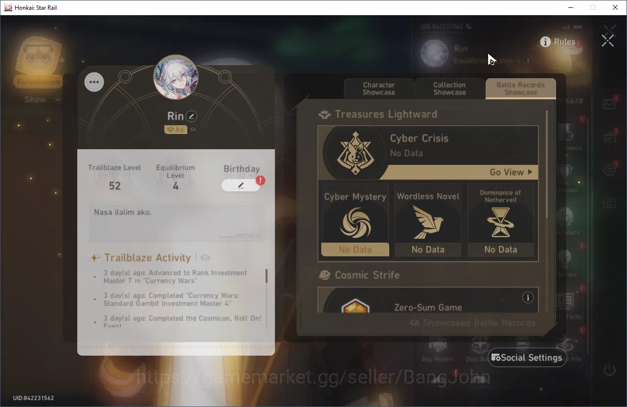 Honkai Star Rail Accounts ASIA | TL 52 | 4 Limit | Yao Guang | Sparkle | Dan image 16