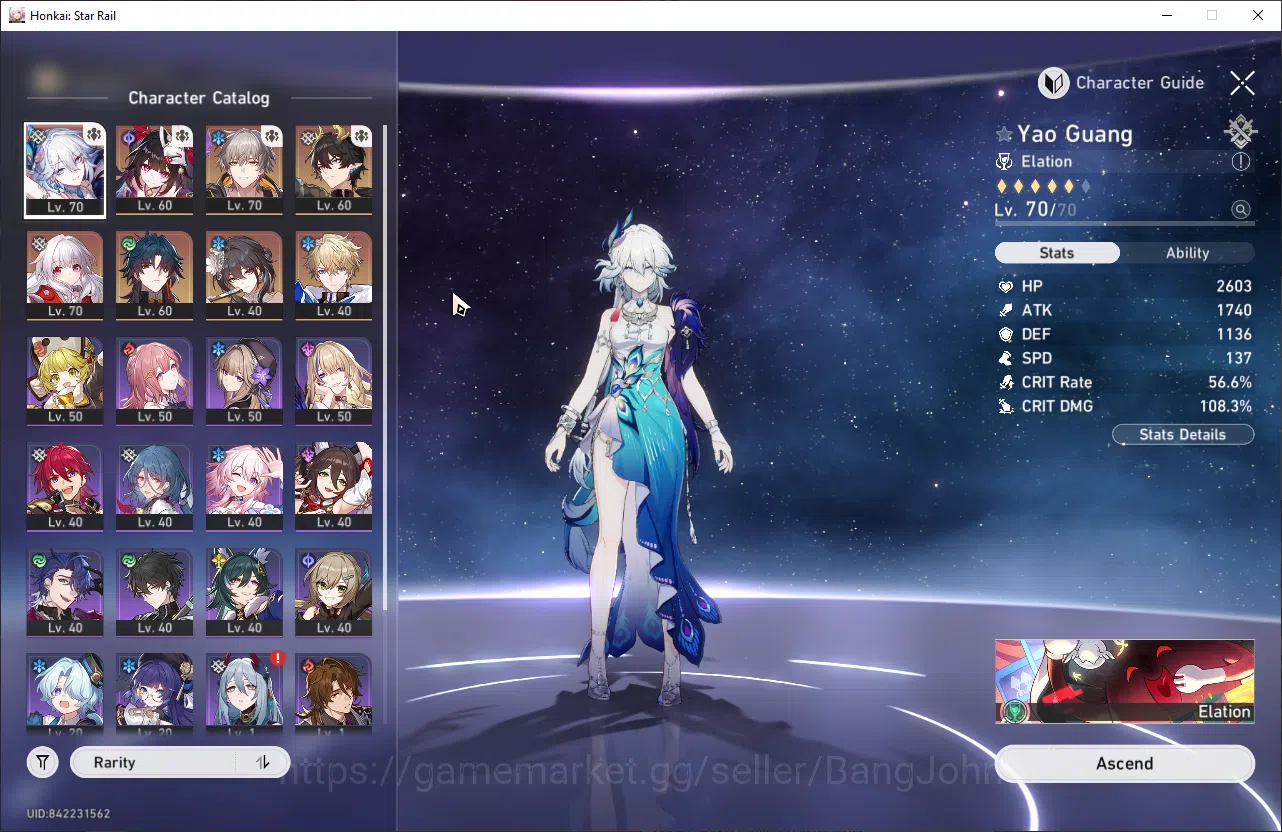 Honkai Star Rail Accounts ASIA | TL 52 | 4 Limit | Yao Guang | Sparkle | Dan image 2