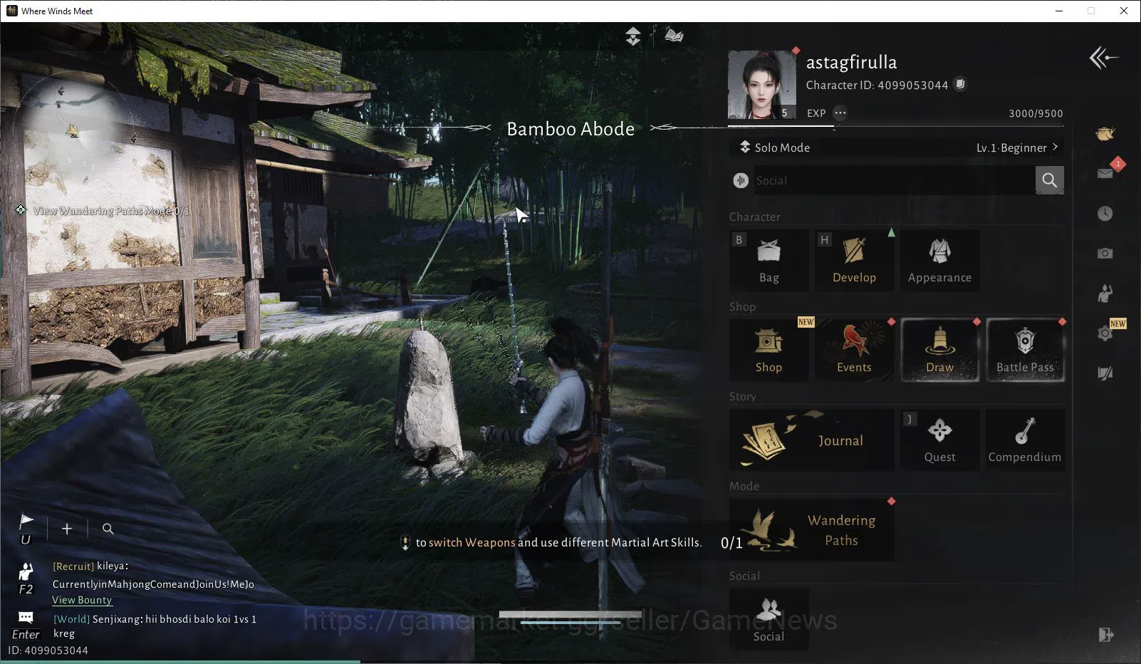 GLOBAL|Lv 5|Starter|GS 3676|1 Harmonic Core|Nameless Sword + ThunderCry Blades |Low Explore|Female MC|Netease|(WWM871) Where Winds Meet Accounts GLOBAL|Lv 5|Starter|GS 3676|1 Harmonic Core|Namele image 1