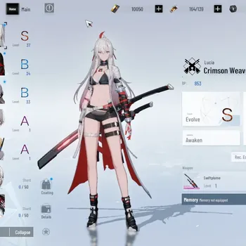 Punishing: Gray Raven Accounts Starter ASIA |Lv 40| S Lucia Crimson Weave |10k BC +3k YC|1 S Omniframe, 1 Wpn Selector|Log