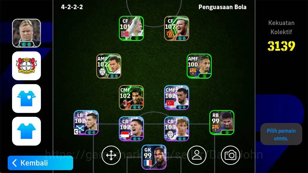 eFootball Accounts Power 3139, Wayne rooney epic, Juustin hubner show image 1