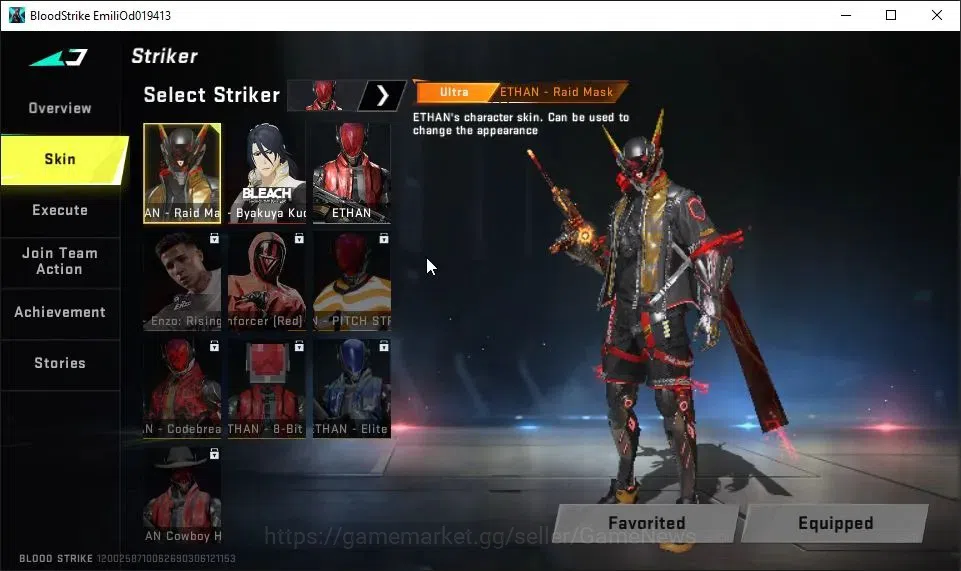 Blood Strike Accounts ASIA|Starter|ULTRA ETHAN-Raid Mask|Collab BLEACH B image 3