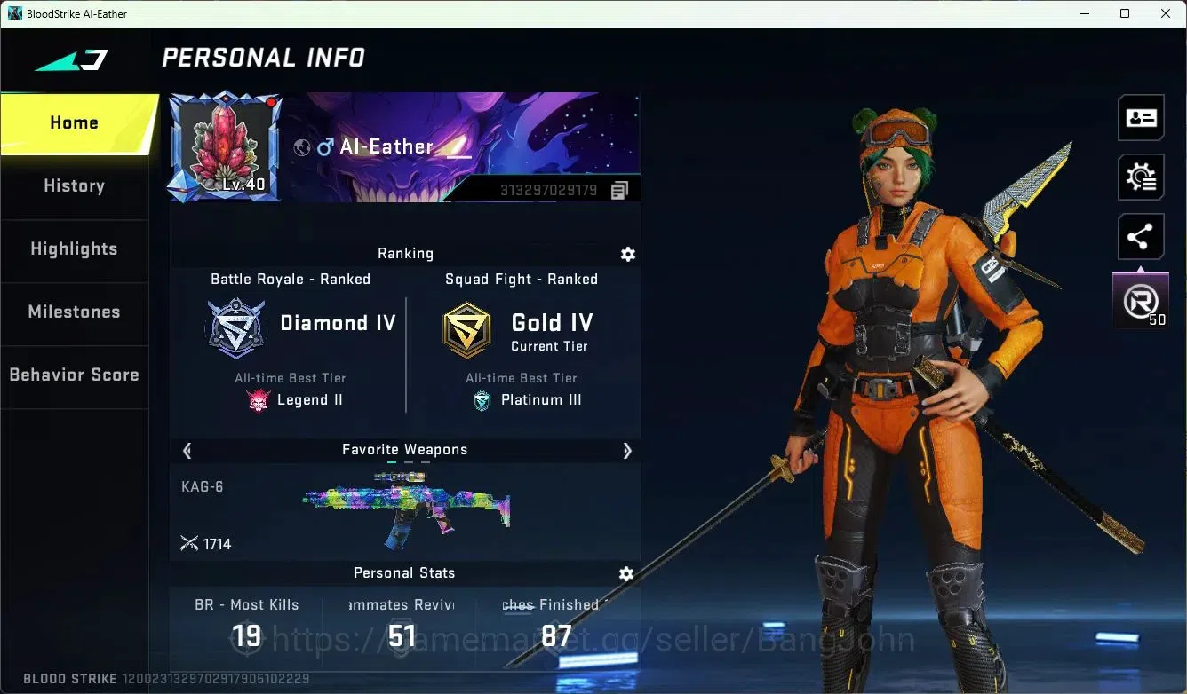 Blood Strike Accounts ASIA | Limited URB-Evolved Viper | 10 Legendary Sk image 2