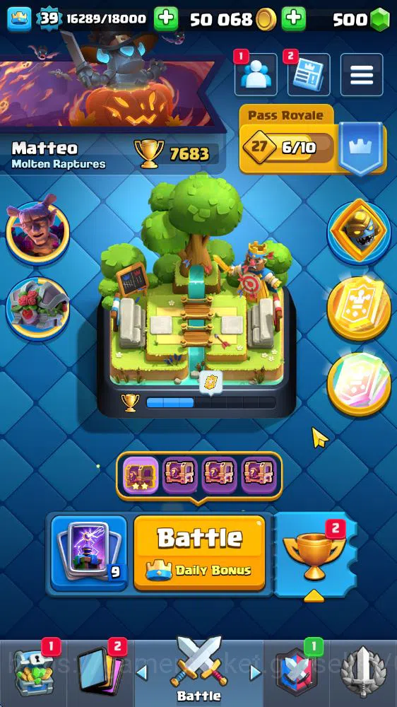 Clash Royale Accounts Lv 39|Trophy 7683|KTL 13|Limited Skin|Card 121|1 H image 1