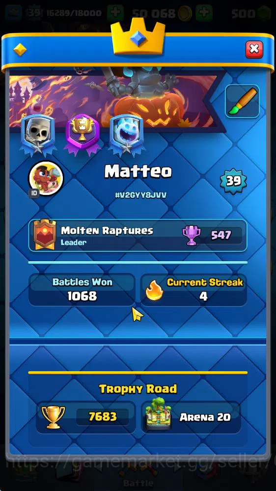 Clash Royale Accounts Lv 39|Trophy 7683|KTL 13|Limited Skin|Card 121|1 H image 2