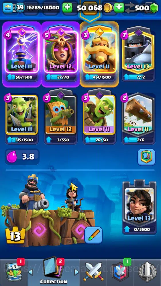 Clash Royale Accounts Lv 39|Trophy 7683|KTL 13|Limited Skin|Card 121|1 H image 3