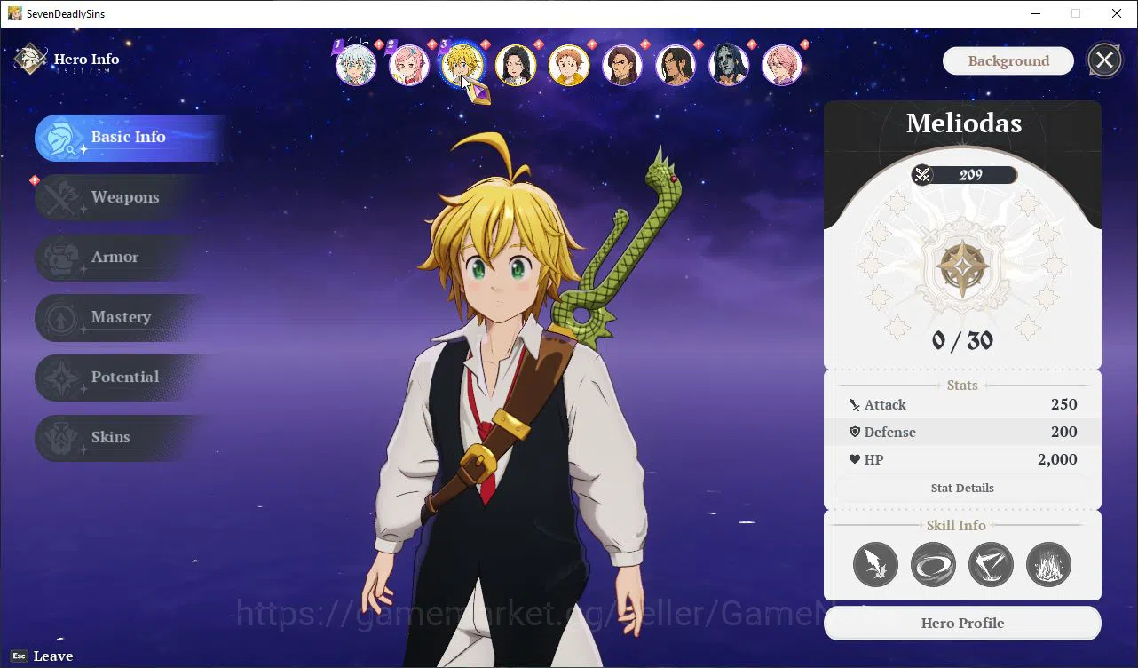The Seven Deadly Sins: Origin Accounts EUROPE |Fresh Starter Lv 2 |3 SSR| Meliodas, Guila image 13