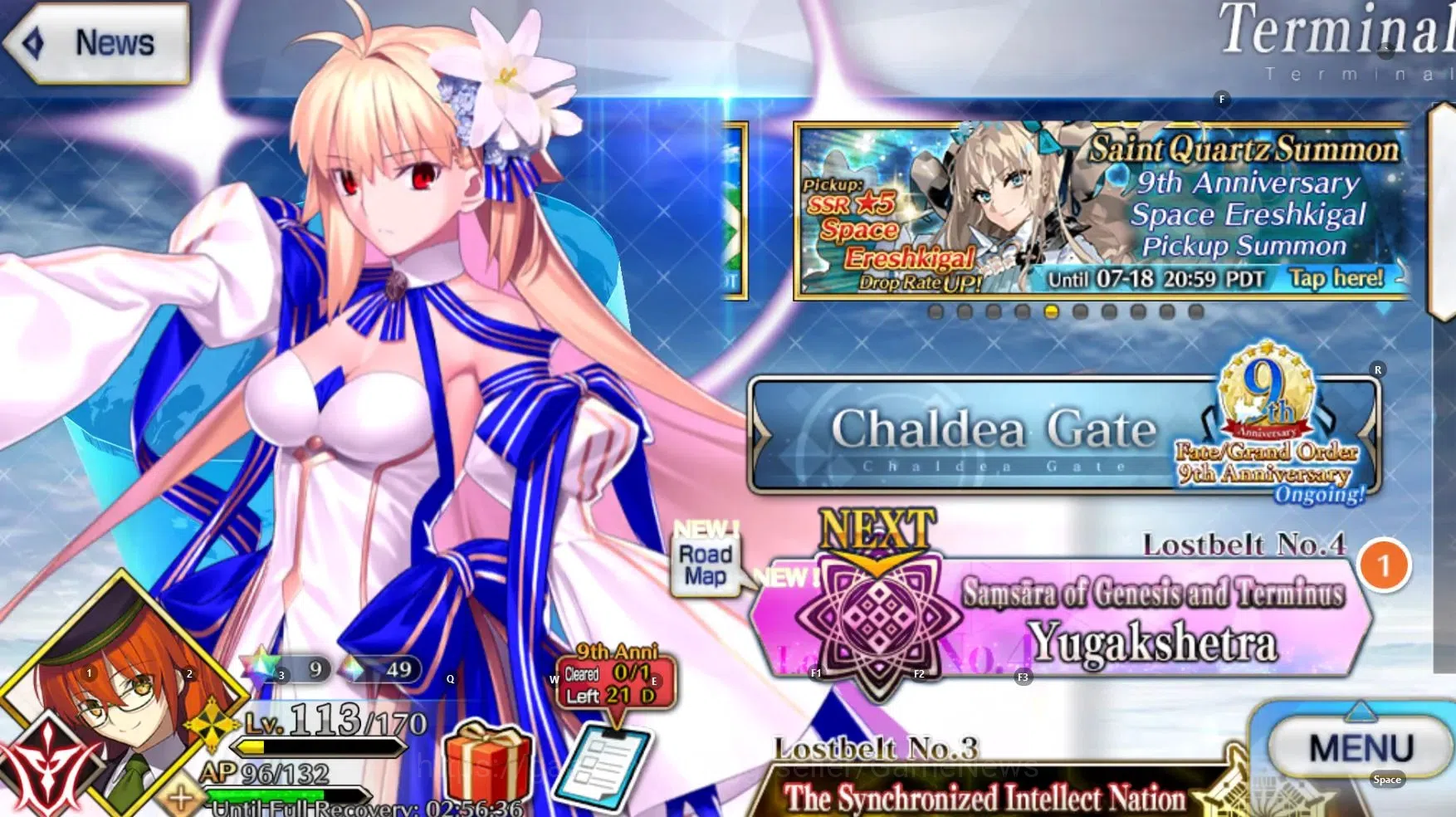 Fate-Grand Order Accounts NA Lv 113 | 6 Limited SSR(Koyanskaya,Waver,Kama,Space Ereshkigal)|Code|BD Unset|FGO746 5