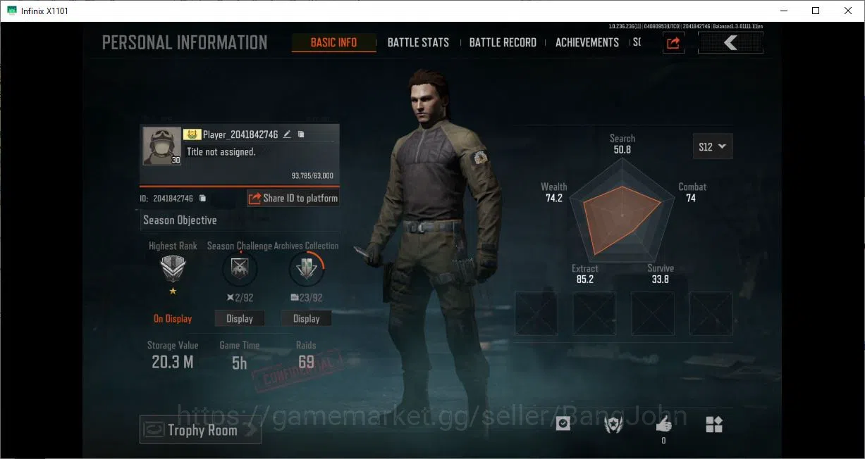 Arena Breakout Accounts High Value MOBILE | LVL 30 |SV 20,3 M|CV 15,6 m|UTOPIA more detail cek SS AB108B 1