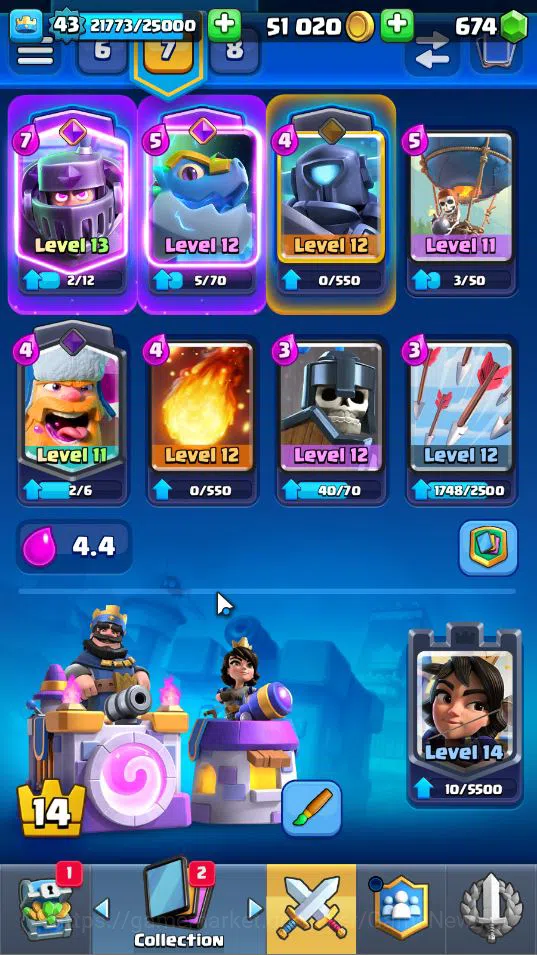 Clash Royale Accounts Lv 43|Trophy 8592|KTL 14|Limited Skin|Card 119|1 H image 3