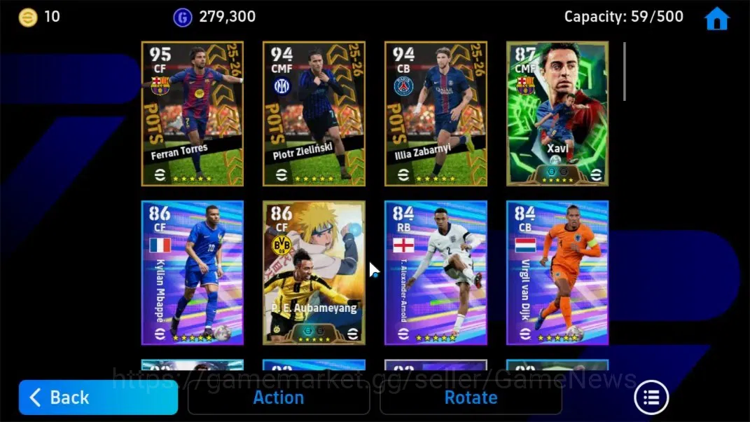 eFootball Accounts Legends & Iconic Players Android|ShowTime Lionel Messi,Epic Xavi,Epic P.E. Aubameyang|Manager Damia 5