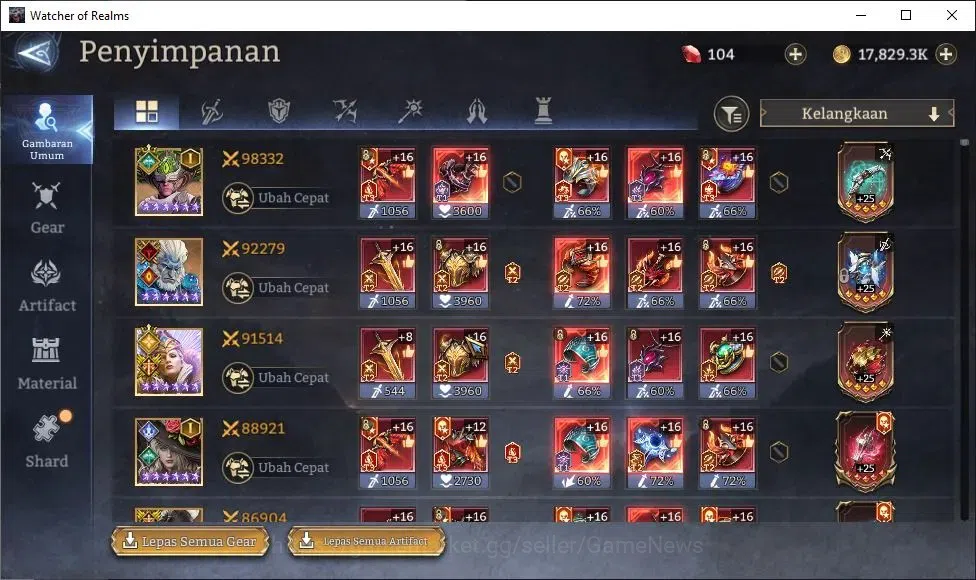 Watcher of Realms Accounts GLOBAL 60x|Lv 72|2,5M Power|8 Lord[Ingrid,Valderon image 16