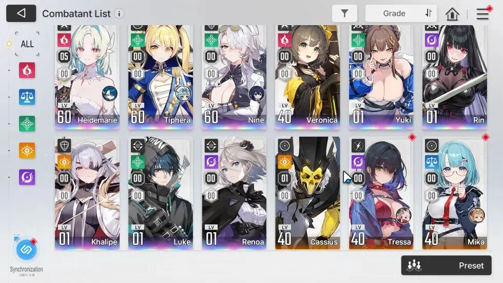 Chaos Zero Nightmare Accounts ASIA Lv55|9 SSR[HeidemarieM5+Sign,Tiphera,Nine,Yuk image 3