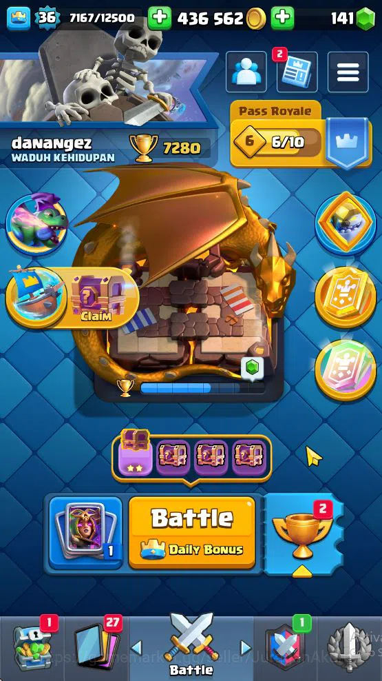Lvl 36|Trophy 7280|KTL 12|Limited Skin|Card 121| 1 Hero 5 EVO 8 Champ 21 Legendary 33 Epic,30 Rare,29 Common|Take Email(CR1226) Clash Royale Midgame Lvl 36|Trophy 7280|KTL 12|Limited Skin|Card 121| 1 image 1