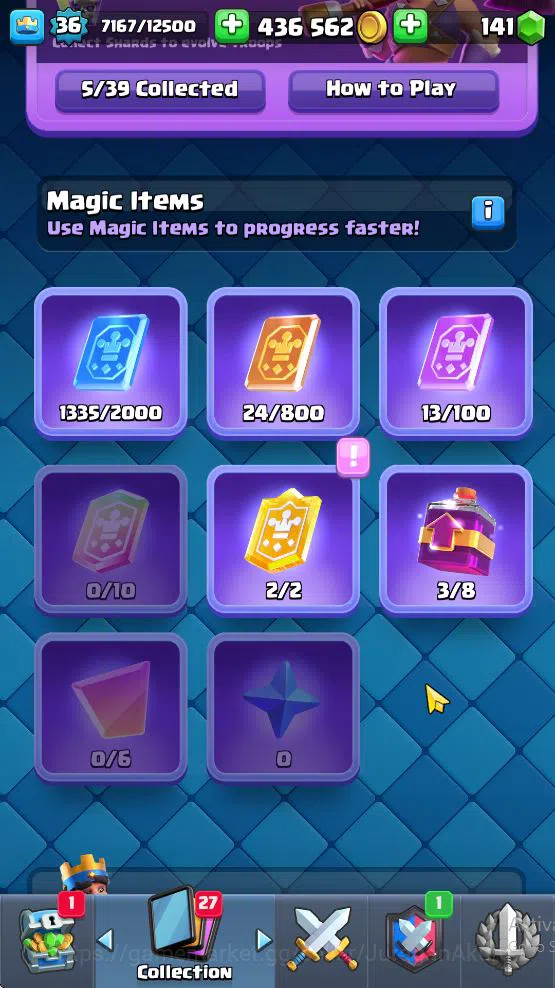 Clash Royale Accounts Midgame Lvl 36|Trophy 7280|KTL 12|Limited Skin|Card 121| 1 Hero 5 EVO 8 Champ 21 Legendary 33 Epic,30 11