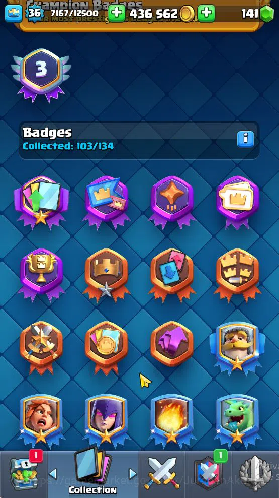 Clash Royale Accounts Midgame Lvl 36|Trophy 7280|KTL 12|Limited Skin|Card 121| 1 Hero 5 EVO 8 Champ 21 Legendary 33 Epic,30 14