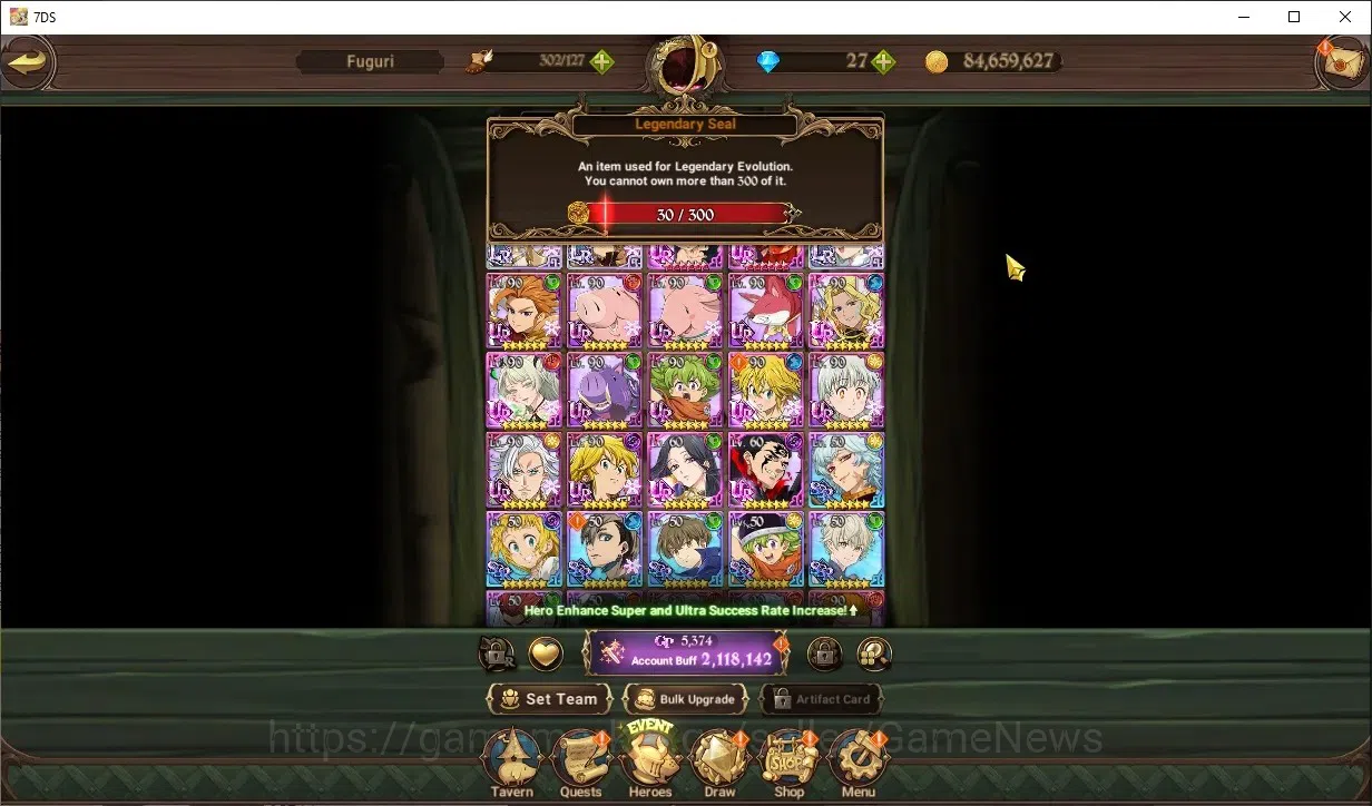 The Seven Deadly Sins: Grand Cross Accounts Endgame Global|2,1M CC|3 LR 7 UR|P Brunhild,LMeli,P 1