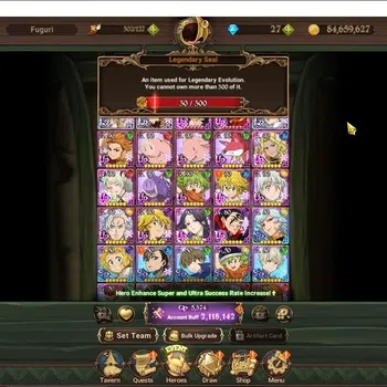 The Seven Deadly Sins: Grand Cross Accounts Endgame Global|2,1M CC|3 LR 7 UR|P Brunhild,LMeli,P