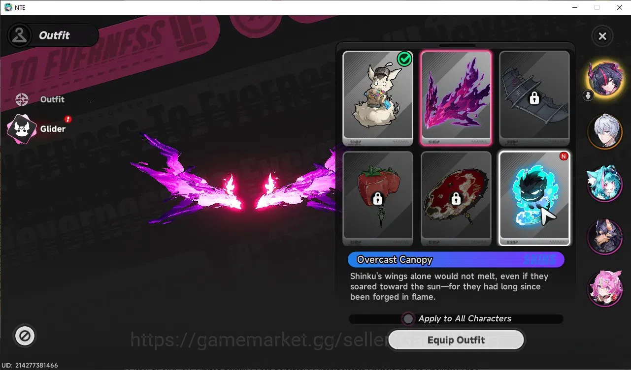 Neverness to Everness Accounts Global SEA|HL 3|1 Limited Shinku|2 Char Selector|Overcast&Underboss Glider|Selector On|Male 3
