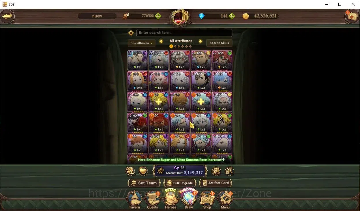 The Seven Deadly Sins: Grand Cross Accounts Others Global|3.1M CC|2LR+4UR Full Collab Gachiakuta+Rezero|MerlinEscanor 2