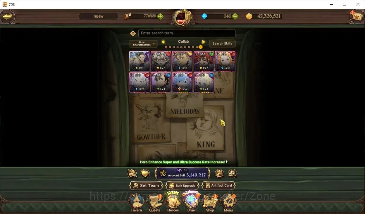 The Seven Deadly Sins: Grand Cross Accounts Others Global|3.1M CC|2LR+4UR Full Collab Gachiakuta+Rezero|MerlinEscanor 6