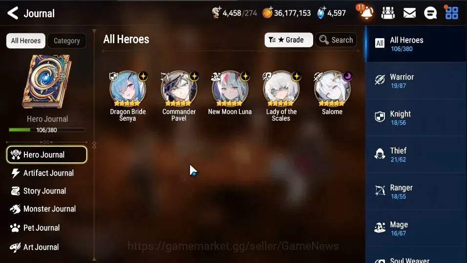 Epic Seven Accounts Global Unverif|NewEra|5 ML(Salome,LOT Scales,NM Lu image 4