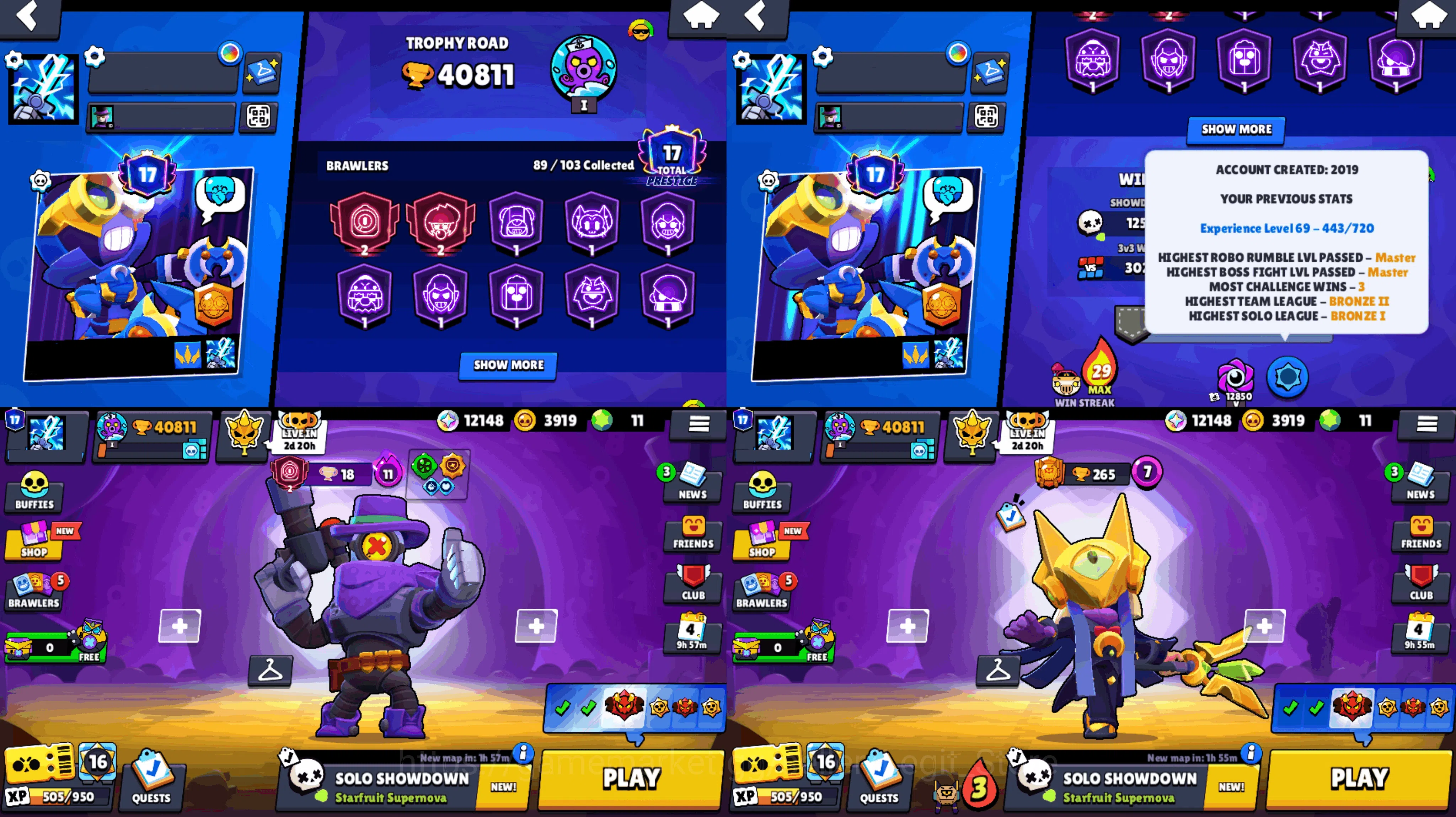 Brawl Stars Accounts 2019 ACC | 40800 TROPHY | 2-2 lvl PRESTIGE | 17 TO image 3