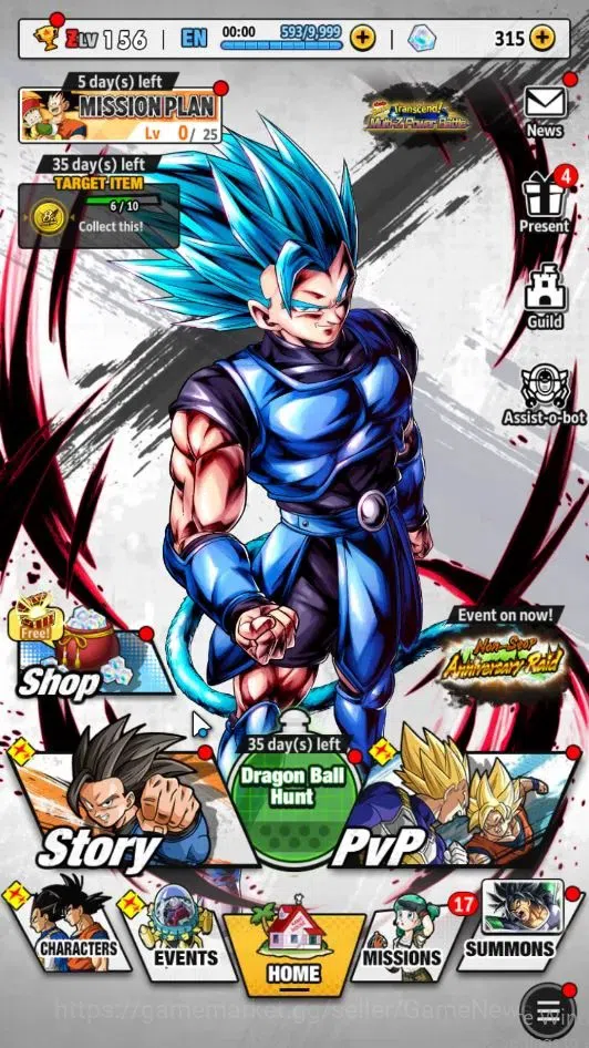 Dragon Ball Legends Accounts 372M TotalPwr|LV159|5 UL+2 LR+12 LL|SS 3 Goku Mini image 1