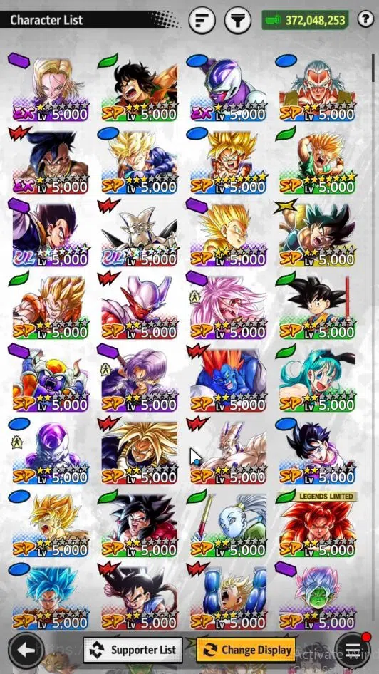 Dragon Ball Legends Accounts 372M TotalPwr|LV159|5 UL+2 LR+12 LL|SS 3 Goku Mini image 3