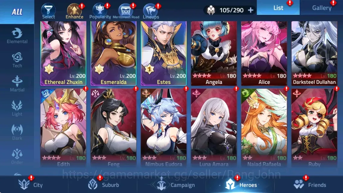 Mobile Legends: Adventure Accounts Global 750xx|Lv.85|7580K Power|Camp 45-6|Vip 7|105 Hero|3 Awaken|2 UR|64 SSR|2 1