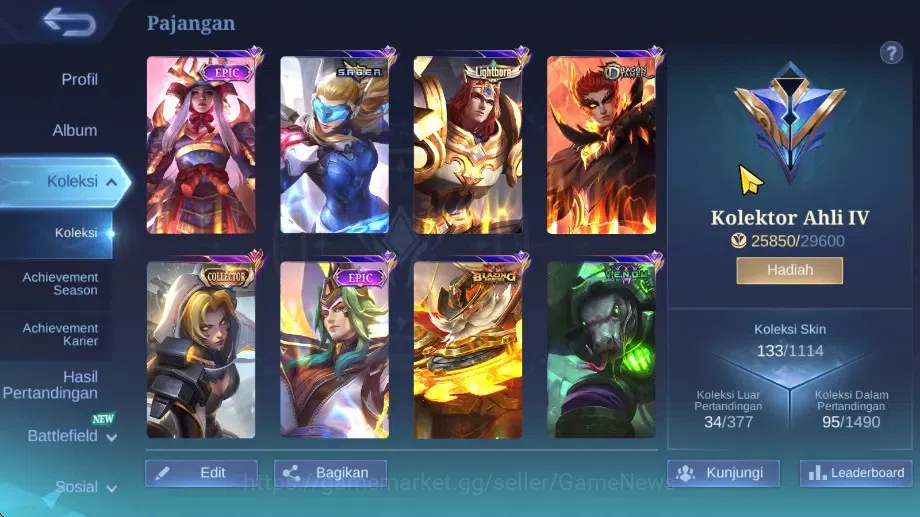 Mobile Legends: Bang Bang Accounts Hero 101|Skin 133|High Glory 51|CC Nata,Lightborn  image 3